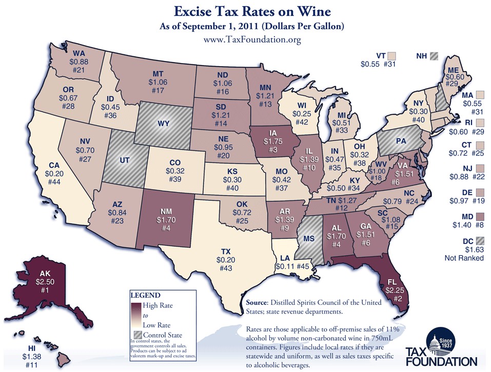 Infographic Excise Tax Rates on Wine