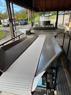 Conveyor Sorting Table with Bin Tipper and Frame