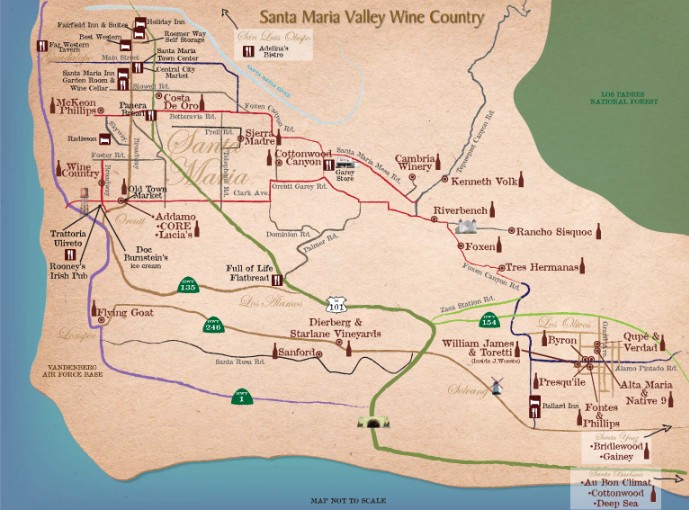 santa barbara wineries map New Santa Maria Valley Wine Country Map santa barbara wineries map