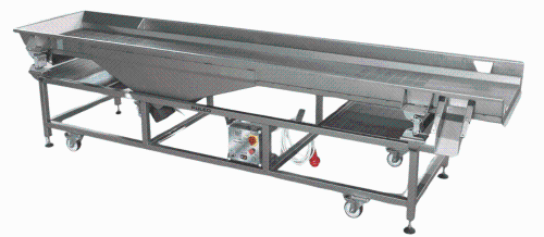 1 bay stainless steel vibratory sorting table