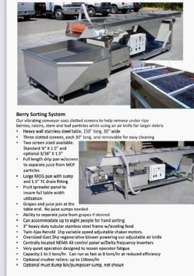 BURGSTAHLER GRAPE SORTING CONVEYOR