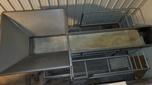 Sorting Table: Stainless steel, raised, mobile