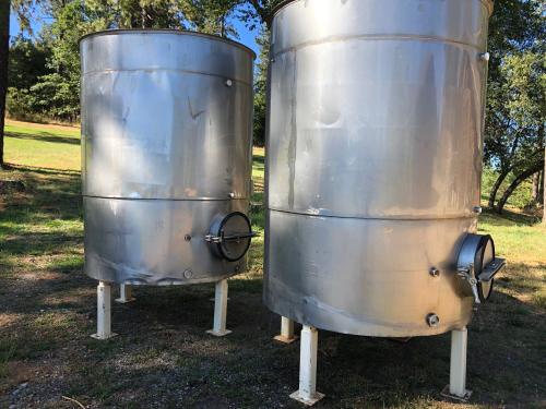 Two 1500 Gallon Stainless Steel Tanks Open Top