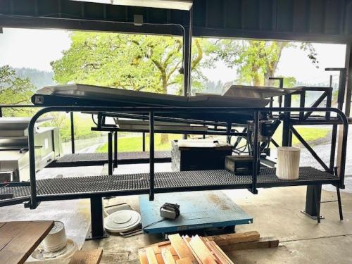 Conveyor Sorting Table with Bin Tipper and Frame
