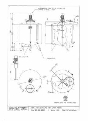 1000 Liter Stainless Steel Mixing Tank