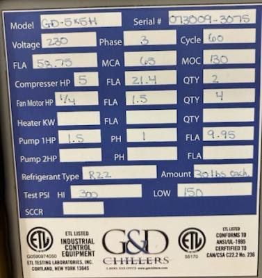 G&D glycol cooler unit