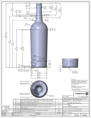 Ardagh 750mL Taper Claret Screwcap Bottles 825cs