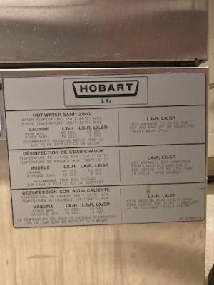 Hobart Glass Washer-LXER-2 Undercounter High Temp